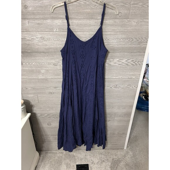 Torrid Navy Maxi Challis Trapeze Dress - Size 0 - Picture 7 of 11